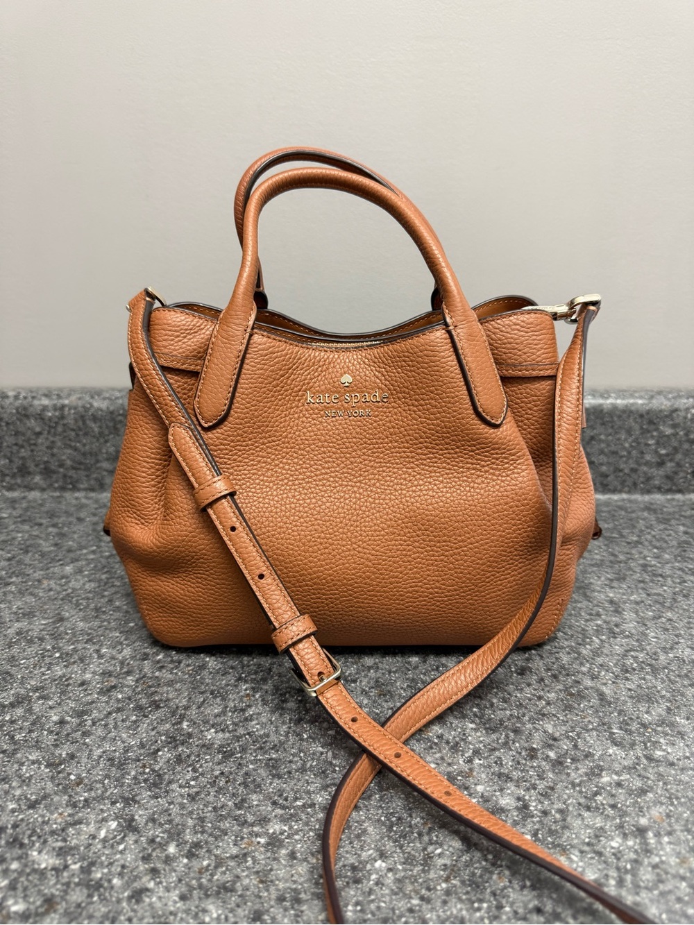 NWOT Kate Spade Dumpling Small Satchel Bag Crossbody WarmGingerbread Brown $379